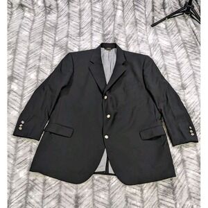 Southwick Bruce Baird Wool Blazer Sport Coat Metal Three Button USA Black 47 R